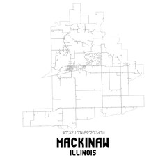 Mackinaw Illinois. US street map with black and white lines.