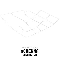 Mckenna Washington. US street map with black and white lines.