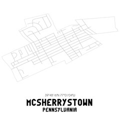 McSherrystown Pennsylvania. US street map with black and white lines.