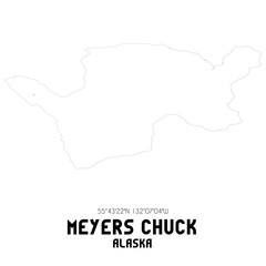 Meyers Chuck Alaska. US street map with black and white lines.
