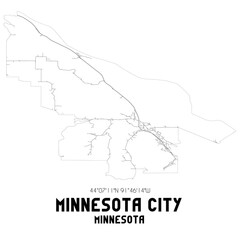 Minnesota City Minnesota. US street map with black and white lines.
