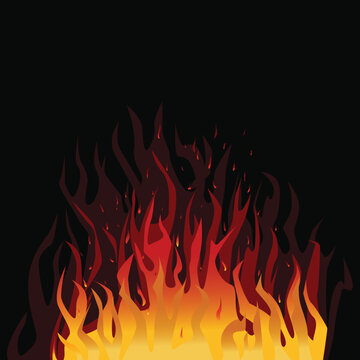 fire flame background vector illustration flat style