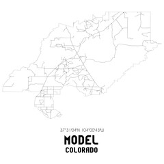 Model Colorado. US street map with black and white lines.