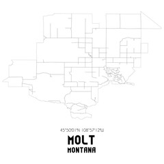 Molt Montana. US street map with black and white lines.