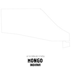 Mongo Indiana. US street map with black and white lines.