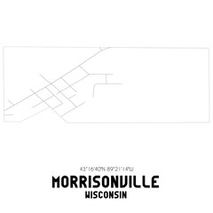 Morrisonville Wisconsin. US street map with black and white lines.