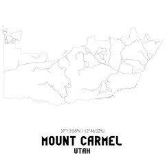 Mount Carmel Utah. US street map with black and white lines.