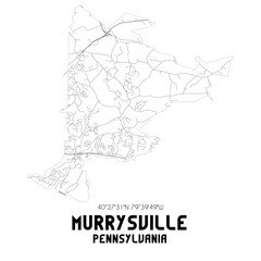 Murrysville Pennsylvania. US street map with black and white lines.