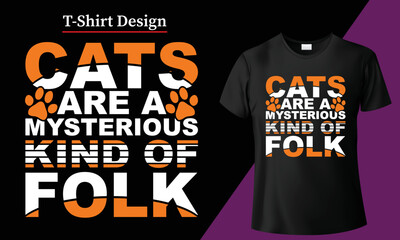 Cat T-shirt design for Cat lovers. Black cat Typography illustration tshirt meme cute pet kitty, Kitties meme lettering fashion tee paw t shirt cats and kittens