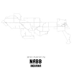 Nabb Indiana. US street map with black and white lines.