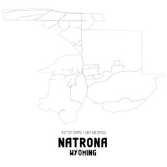 Natrona Wyoming. US street map with black and white lines.