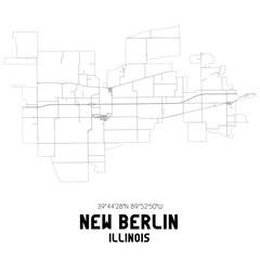 Obraz premium New Berlin Illinois. US street map with black and white lines.