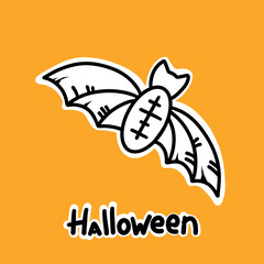 Bat with spread wings for halloween