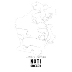 Fototapeta premium Noti Oregon. US street map with black and white lines.