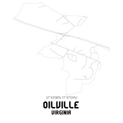 Oilville Virginia. US street map with black and white lines.