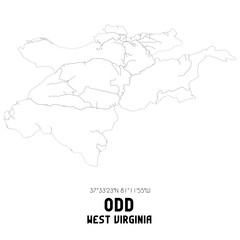 Odd West Virginia. US street map with black and white lines.