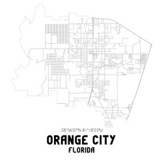 Orange City Florida. US street map with black and white lines.