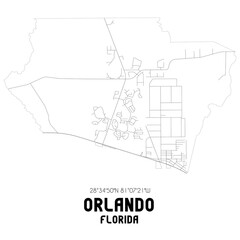 Fototapeta na wymiar Orlando Florida. US street map with black and white lines.