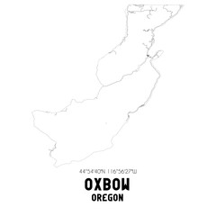 Oxbow Oregon. US street map with black and white lines.