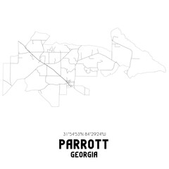 Parrott Georgia. US street map with black and white lines.