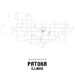 Patoka Illinois. US street map with black and white lines.