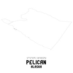 Pelican Alaska. US street map with black and white lines.