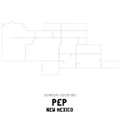 Pep New Mexico. US street map with black and white lines.