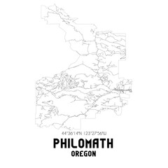 Philomath Oregon. US street map with black and white lines.