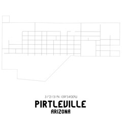 Pirtleville Arizona. US street map with black and white lines.