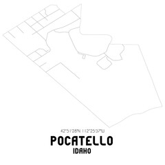 Pocatello Idaho. US street map with black and white lines.