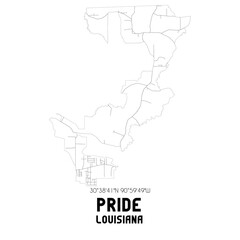 Pride Louisiana. US street map with black and white lines.