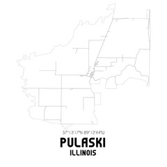 Fototapeta premium Pulaski Illinois. US street map with black and white lines.