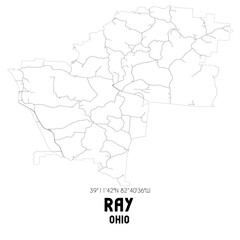 Obraz premium Ray Ohio. US street map with black and white lines.