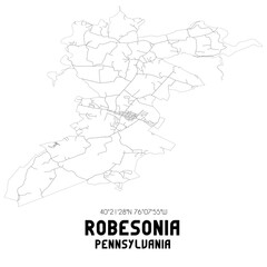 Robesonia Pennsylvania. US street map with black and white lines.