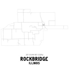 Rockbridge Illinois. US street map with black and white lines.