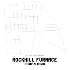 Rockhill Furnace Pennsylvania. US street map with black and white lines.