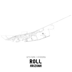 Roll Arizona. US street map with black and white lines.