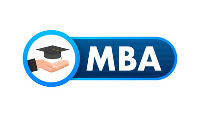 MBA - Master of Business Administration. MBA school concept. Vector stock illustration.