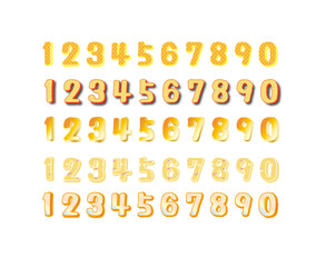 黄色ベースの可愛い数字セット