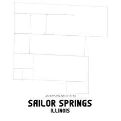 Sailor Springs Illinois. US street map with black and white lines.