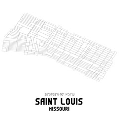 Saint Louis Missouri. US street map with black and white lines. - obrazy, fototapety, plakaty