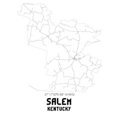 Salem Kentucky. US street map with black and white lines.