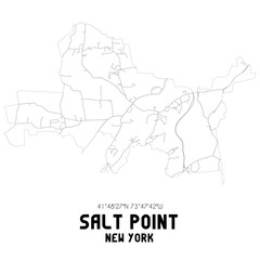 Salt Point New York. US street map with black and white lines.