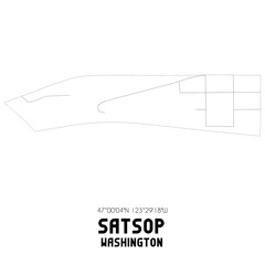 Satsop Washington. US street map with black and white lines.