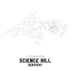 Science Hill Kentucky. US street map with black and white lines.