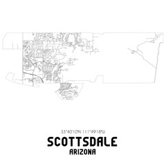 Scottsdale Arizona. US street map with black and white lines.