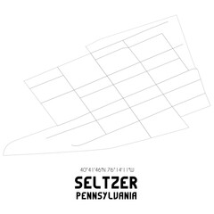 Seltzer Pennsylvania. US street map with black and white lines.