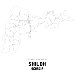 Shiloh Georgia. US street map with black and white lines.