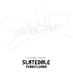 Slatedale Pennsylvania. US street map with black and white lines.