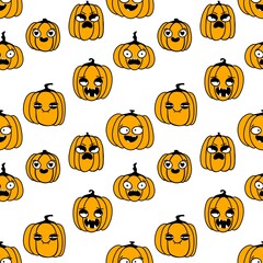 Halloween seamless pumpkins pattern for fabrics and wrapping paper and clothes print